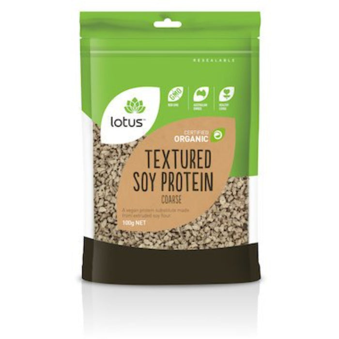 LOTUS Textured Soy Protein (TVP) Coarse Organic 100g - Go Vita Burwood