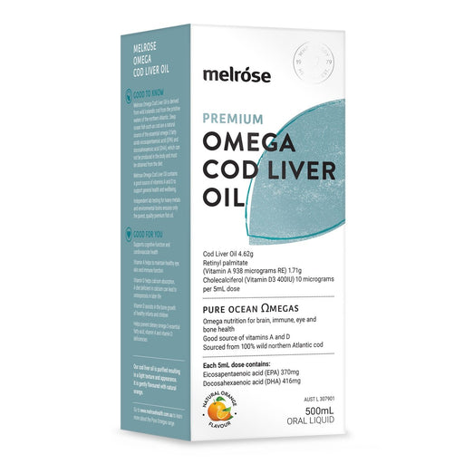 MELROSE Omega Cod Liver Oil 500ml - Go Vita Burwood