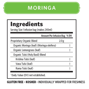 ORGANIC INDIA Tulsi Moringa Tea 25 TB - Go Vita Burwood