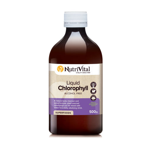 NUTRIVITAL Liquid Chlorophyll - Alcohol Free 500ml - Go Vita Burwood