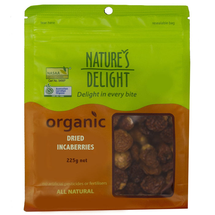 NATURE'S DELIGHT Organic Dried Incaberries 225g - Go Vita Burwood