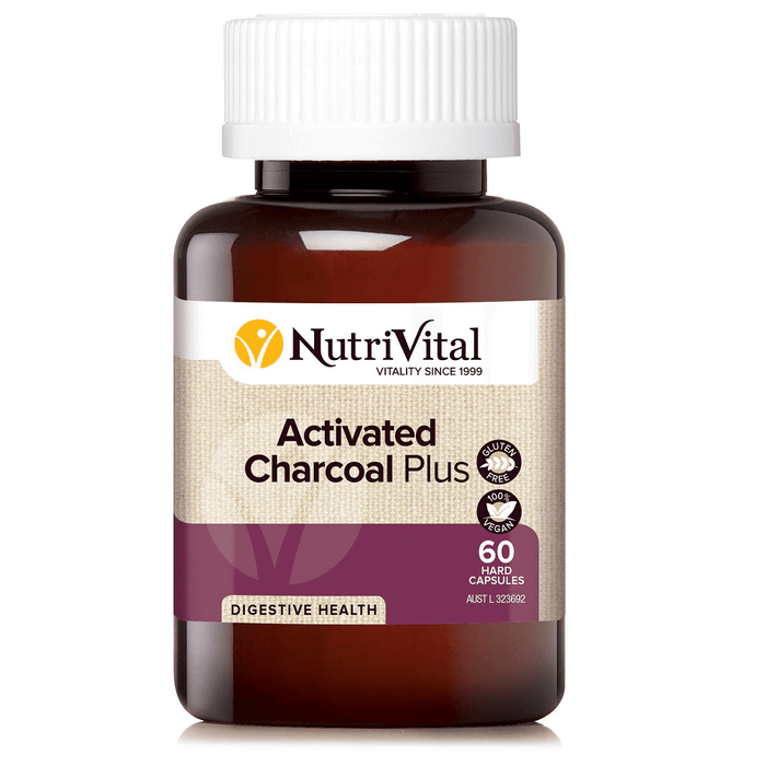 NUTRIVITAL Activated Charcoal Plus 60c - Go Vita Burwood