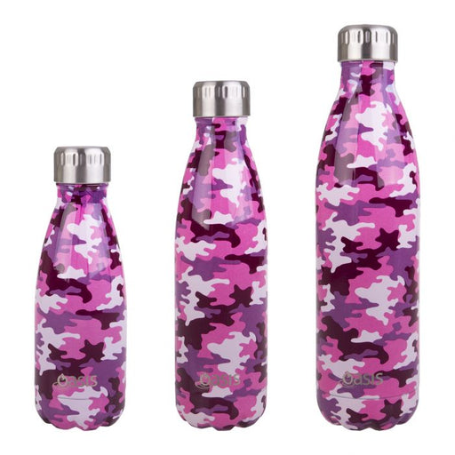 OASIS Drink Bottle Camo Pink - Go Vita Burwood