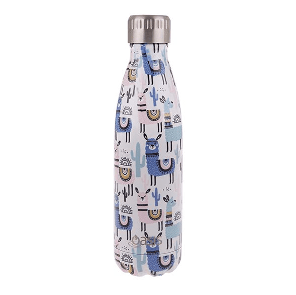 OASIS S/S DOUBLE WALL INSULATED DRINK BOTTLE 500ML-LLAMAS - Go Vita Burwood