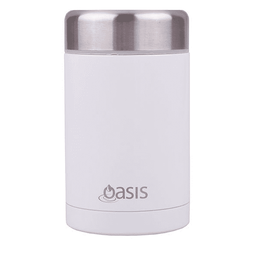 OASIS S/S DOUBLE WALL INSULATED FOOD FLASK 450ML - WHITE - Go Vita Burwood