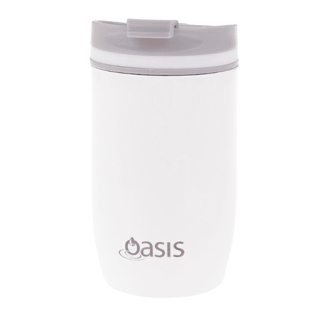 OASIS SS DOUBLE WALL INSULATED TRAVEL CUP 300ML - WHITE - Go Vita Burwood