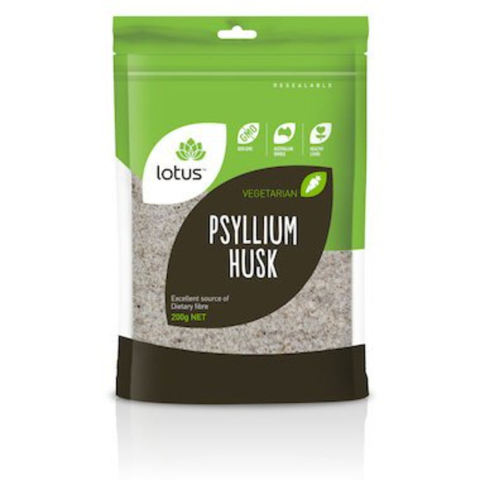 LOTUS Psyllium Husks 98% 200g - Go Vita Burwood