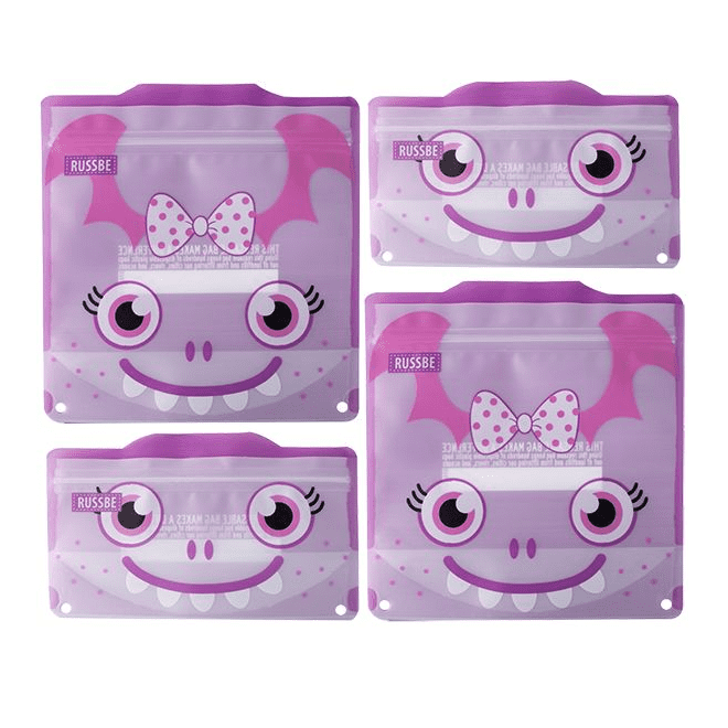 RUSSBE SNACK/SANDWICH BAGS SET 4 - PURPLE MONSTER - Go Vita Burwood
