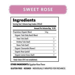 ORGANIC INDIA Tulsi Sweet Rose 25 TB - Go Vita Burwood