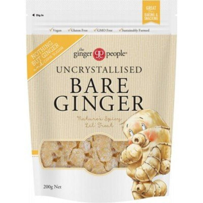 THE GINGER PEOPLE Uncrystallised Bare Ginger 200g - Go Vita Burwood