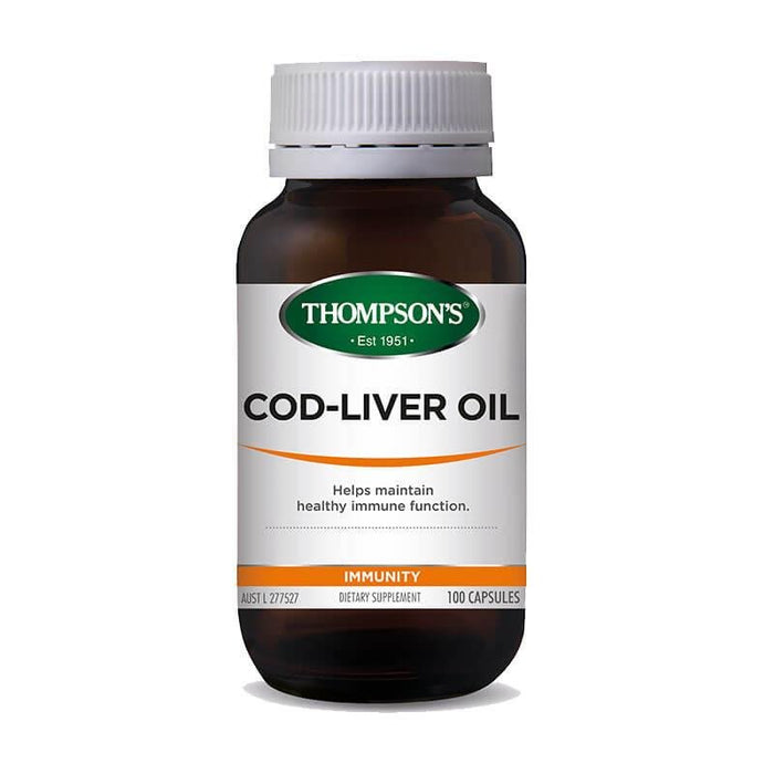 THOMSON Cod Liver Oil 100 Caps - Go Vita Burwood