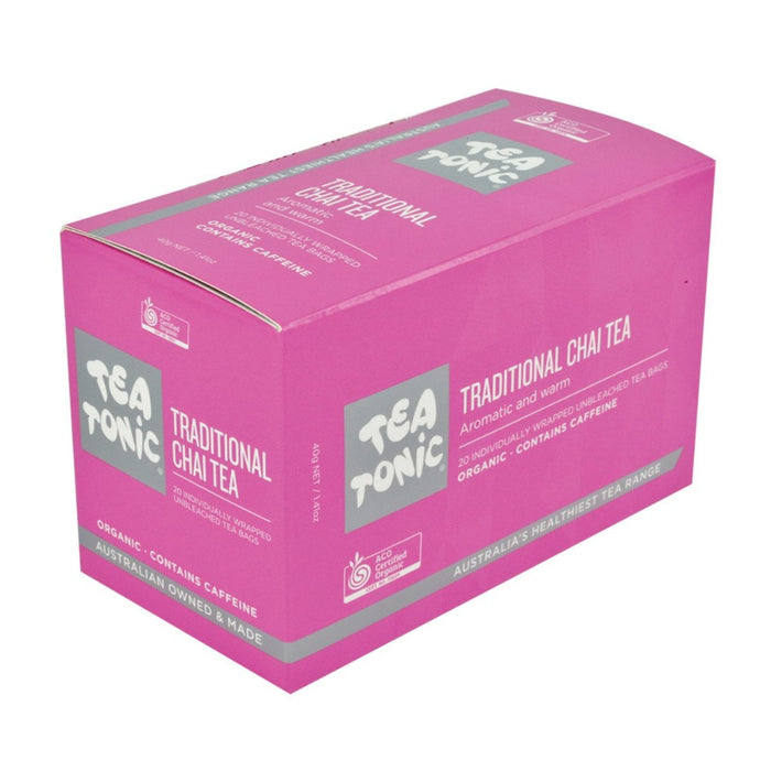 TEA TONIC  Organic Traditional Chai Tea x 20 Tea Bags - Go Vita Burwood