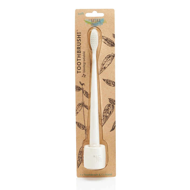 THE NATURAL FAMILY CO. Bio Toothbrush Ivory Twin Pack - Go Vita Burwood