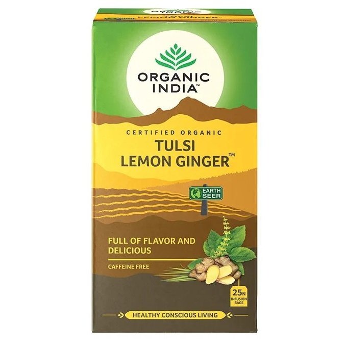 ORGANIC INDIA Tulsi Lemon Ginger Tea 25 TB - Go Vita Burwood