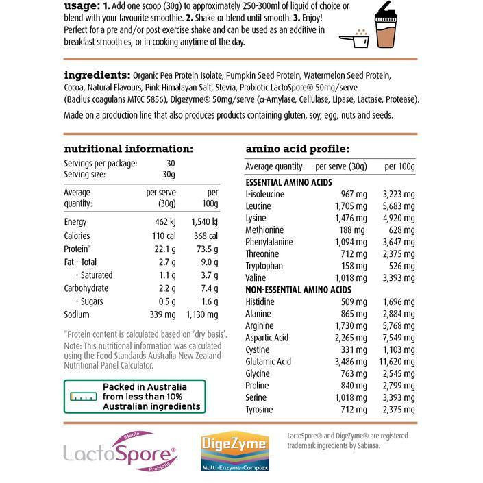 WHITE WOLF NUTRITION Plant Protein Choc Malt 900G - Go Vita Burwood