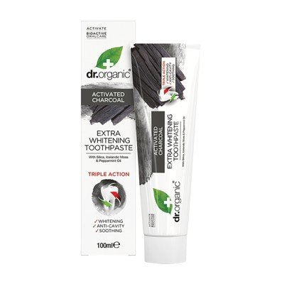 DR ORGANIC Toothpaste (Whitening) Activated Charcoal 100ml - Go Vita Burwood