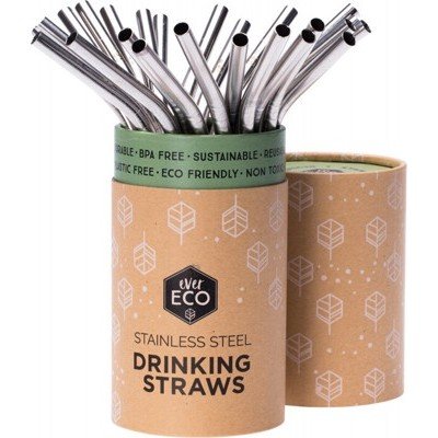 EVER ECO Stainless Steel Straws - Bent Counter Display 25 - Go Vita Burwood