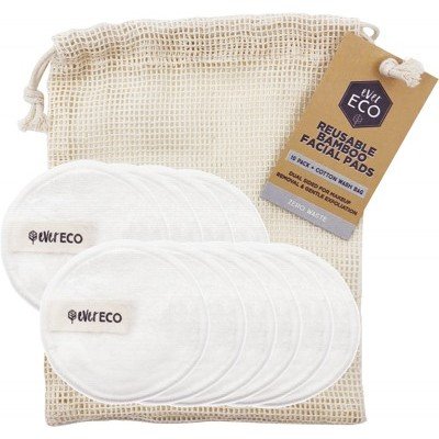 EVER ECO Reusable Bamboo Facial Pads With Cotton Wash Bag 10 - Go Vita Burwood