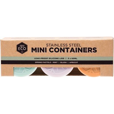 EVER ECO Stainless Steel Mini Containers Spring Pastels - Leak Resistant Set of 3 - Go Vita Burwood
