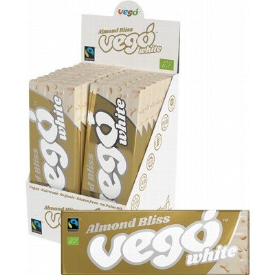 VEGO White Chocolate Bar Almond Bliss 18x50g - Go Vita Burwood
