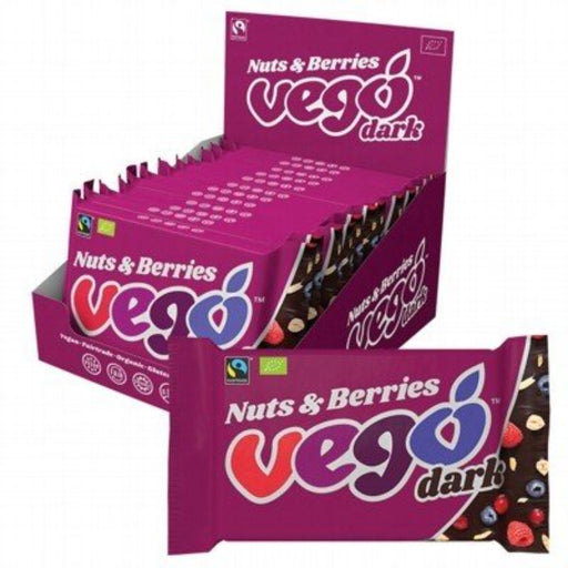 VEGO Dark Chocolate Bar Nuts & Berries 12x85g - Go Vita Burwood